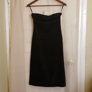 Strapless Suede Theory Midi Dress